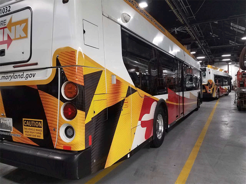 AP Corp wrapped 200 buses for the maryland transit authority
